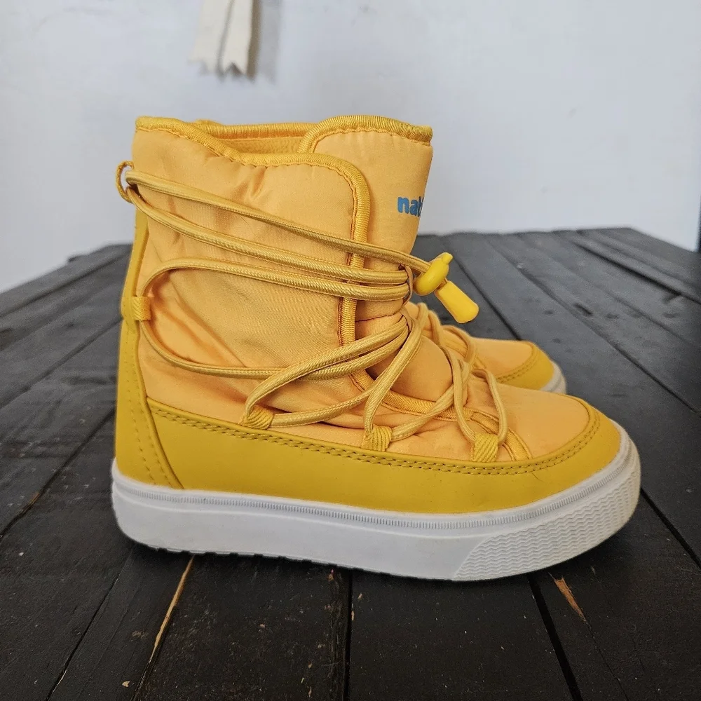 Native Kids 13 Chamonix Yellow High-Top Winter Snow Boots Puffy Quilted Fleece
